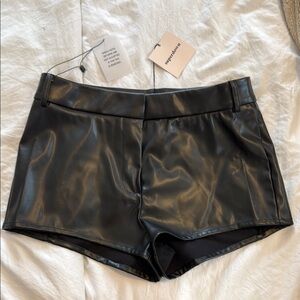 Superdown Black High Waist Glossy Shorts